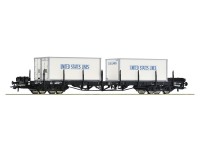 Vagon platforma incarcat cu containere United States Lines - H0 Roco 76714